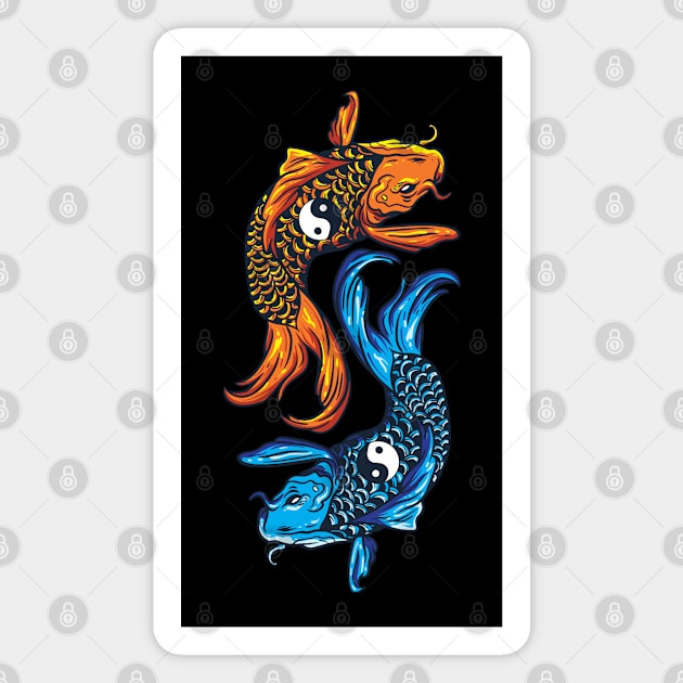 Yin Yang Koi Fish Magnet by gdimido